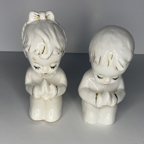 Vintage Praying Boy & Girl Salt & Pepper Shakers - Picture 8 of 8